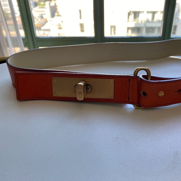 Escada Orange Leather Belt - Picture 2 of 16